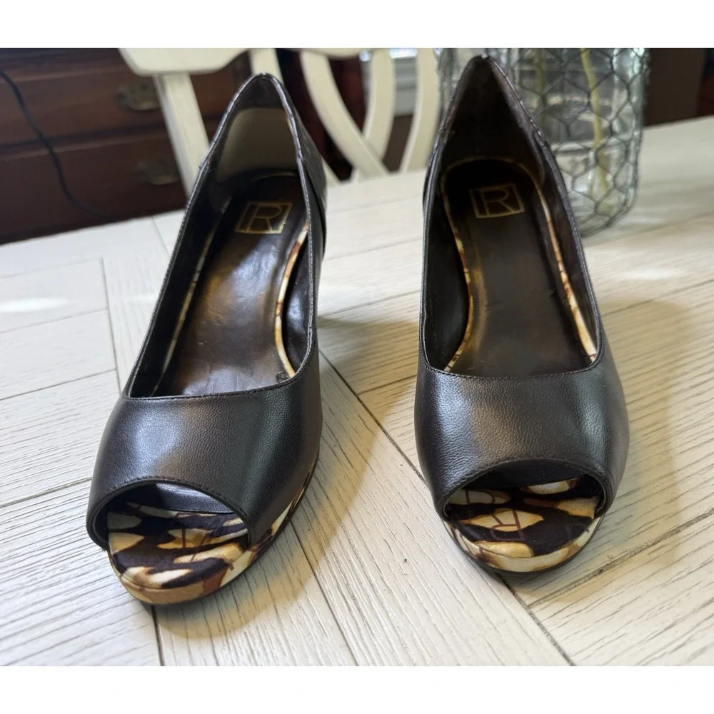 Brown Leather Peep Toe 3